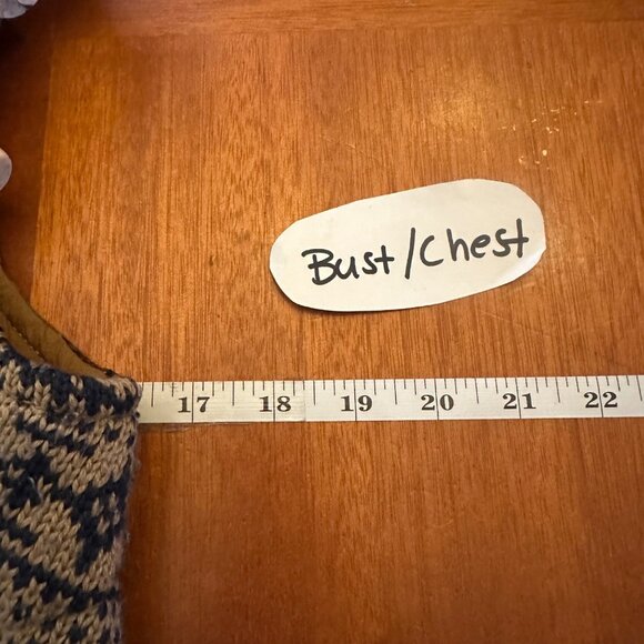 Vintage Plaid Wool Blend Toggle Vest Small Blue & Brown - Picture 3 of 9